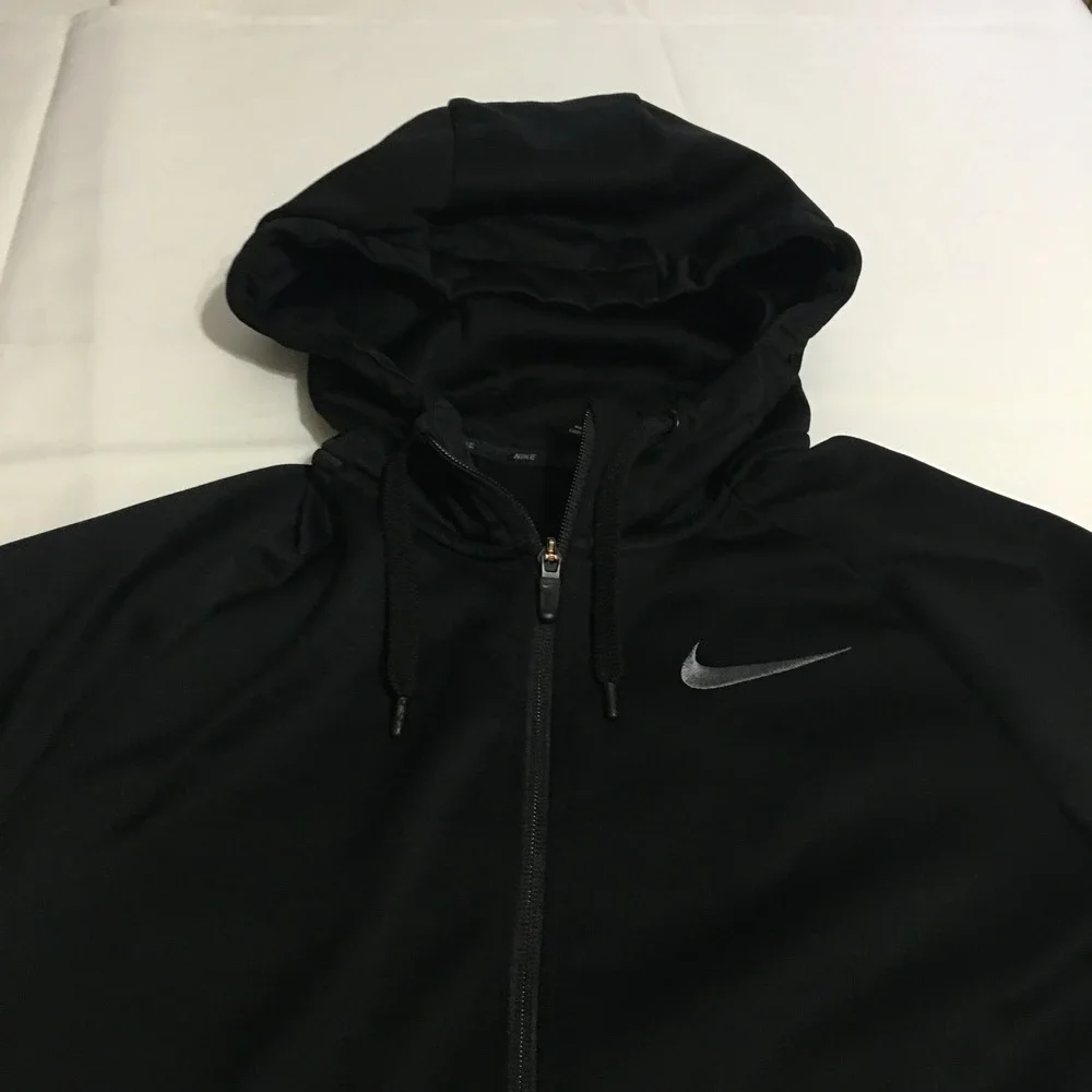 Nike Dri-Fit Full Zip Hoodie Mens Medium Black Workout Athletic Jacket